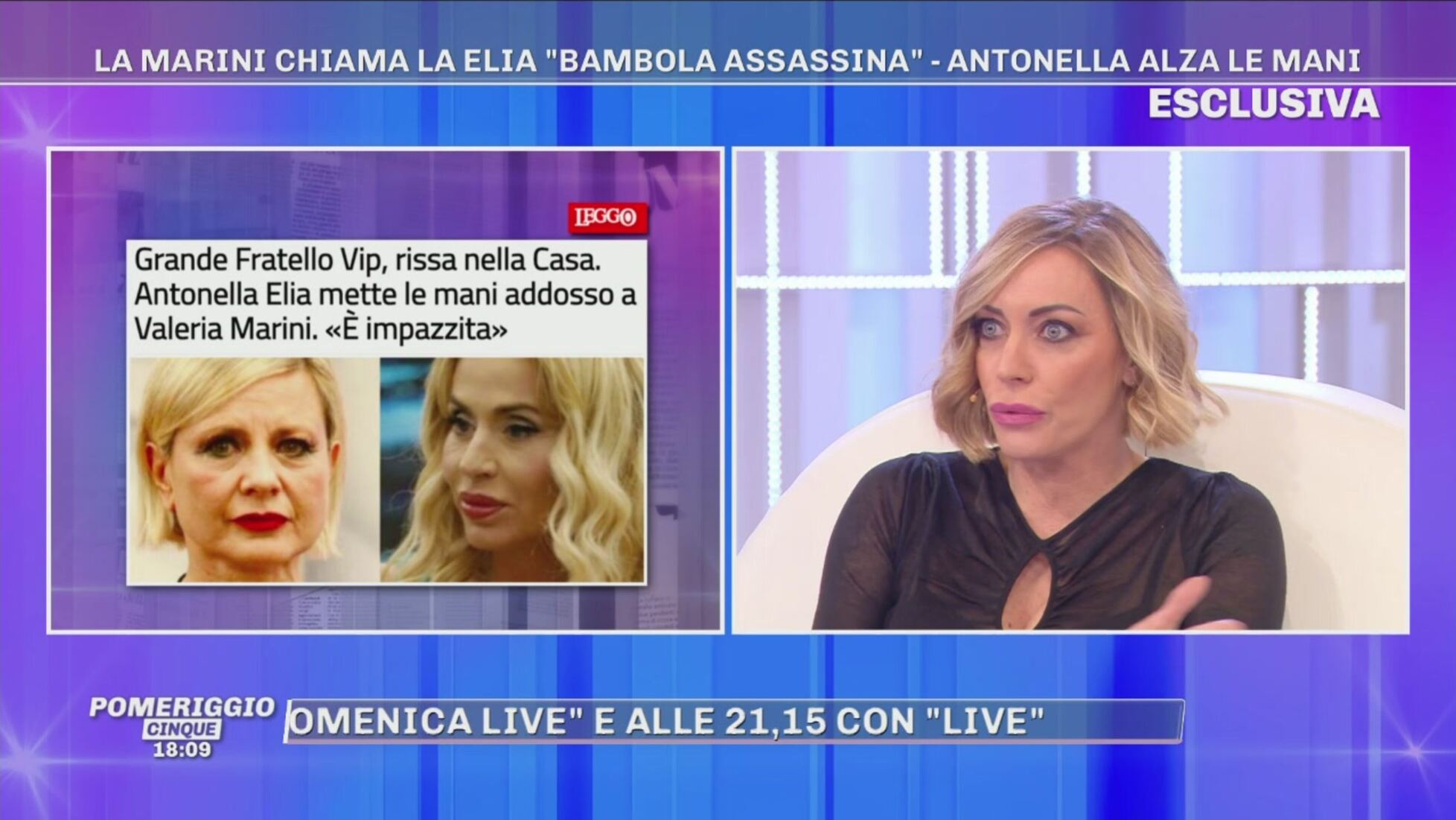 Pomeriggio Cinque: GFVIP - La Marini chiama la Elia 