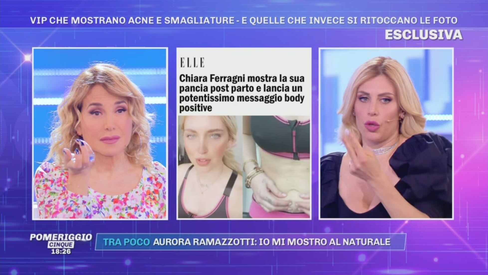 Pomeriggio Cinque Paola Caruso La Ferragni con la pancia Video Mediaset Infinity