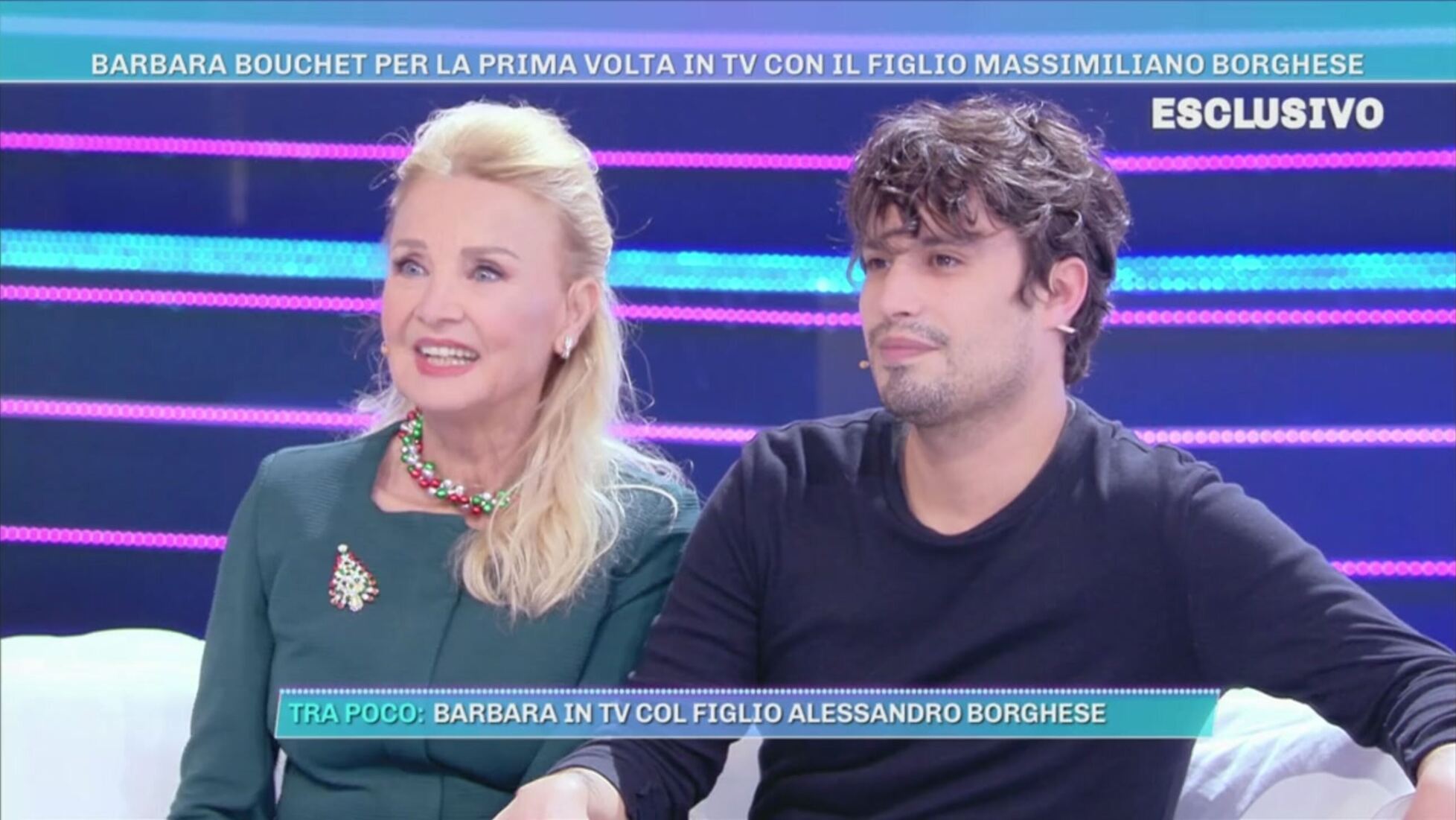 barbara bouchet e suo figlio massimiliano domenica live video mediaset infinity