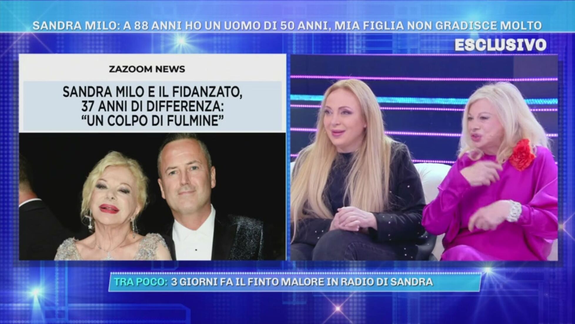 sandra milo e l opinione della figlia azzurra sul suo attuale fidanzato domenica live video mediaset infinity