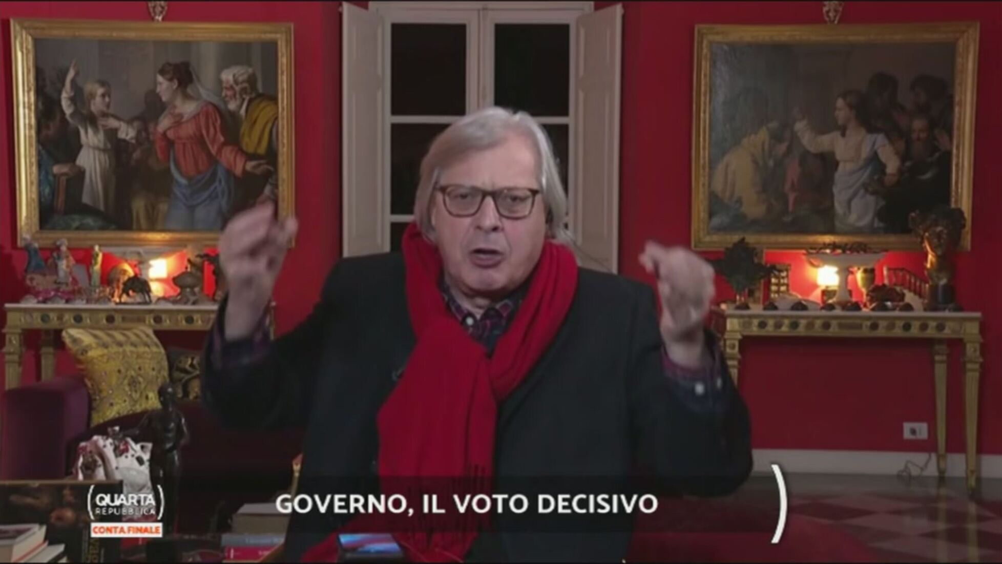 vittorio sgarbi voglio un governo tecnico quarta repubblica video mediaset infinity