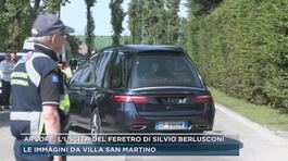 Arcore, l'uscita del feretro di Silvio Berlusconi thumbnail