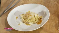 Spaghettone freddo Gamberi Pistacchi e Pecorino Romano