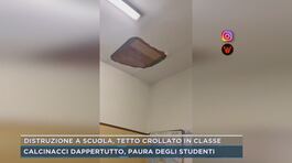 Distruzione a scuola, tetto crollato in classe thumbnail