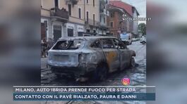 Milano, auto ibrida prende fuoco per strada thumbnail