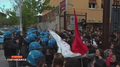 Roma: manganellate della Polizia al corteo pro-Palestina