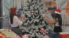 Gli addobbi adornano l'albero di Natale thumbnail