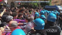 Convegno sulla natalità: scontri tra studenti e polizia
