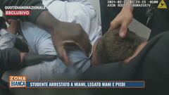 Studente arrestato a Miami, legato mani e piedi
