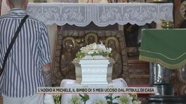 L'addio a Michele, il bimbo di 5 mesi ucciso dal pitbull di casa thumbnail