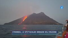Stromboli, le spettacolari immagini dell'eruzione