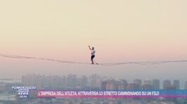 L'impresa dell'atleta: attraversa lo Stretto di Messina camminando su un filo thumbnail