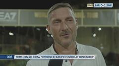 Totti non scherza: "Ritorno in campo in serie A? Sono serio"