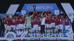 La premiazione, il Milan vince la Supercoppa Italiana 2025