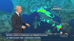 Meteo, non si fermano le precipitazioni