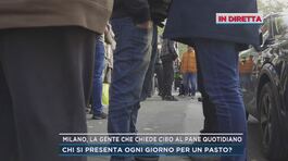 Milano, la gente che chiede cibo al Pane quotidiano thumbnail