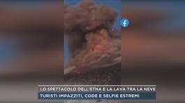 Lo spettacolo dell'Etna e la lava tra la neve thumbnail