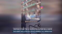 Spintoni e pugni tra la paura e lo stupore della gente