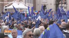 La sinistra in piazza per l'Europa contro la Meloni