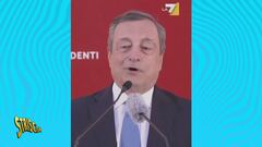 Super Mario Draghi incenerisce con lingue di fuoco i colleghi con l'orologio in mano...