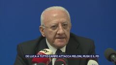 De Luca a tutto campo attacca Meloni, Musk e il PD