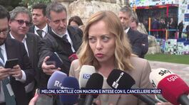 Meloni, scintille con Macron e intese con il cancelliere Merz thumbnail