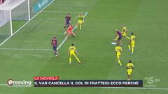 La moviola di Inter-Sassuolo: ecco perché è stato annullato il gol di Frattesi