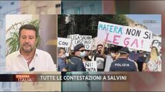La contestazione a Matteo Salvini