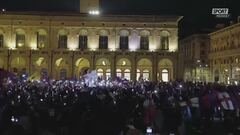 Bologna in Champions, è festa in piazza Maggiore