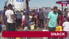 Gaza, emergenza idrica: in centinaia in fila per l'acqua a Khan Younis
