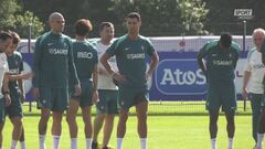 Cristiano Ronaldo molto carico in allenamento