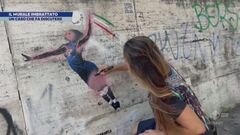 Egonu e il murale imbrattato