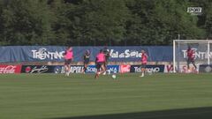 La partitella del Napoli a fine allenamento