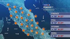 Meteo dell'1 agosto