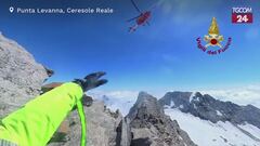 Torino, escursionista salvato in elicottero sulla cresta di Punta Levanna