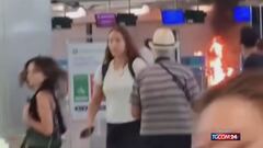 Uomo appicca un incendio all'aeroporto di Malpensa: panico tra i passeggeri