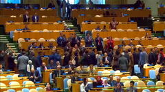 Fischi per Netanyahu all'Assemblea generale Onu: alcuni delegati lasciano l'aula