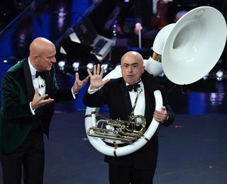 Paolo Cevoli e l'assessore Cangini